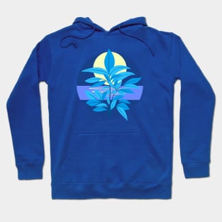 Blue Willow Leaves Hoodie